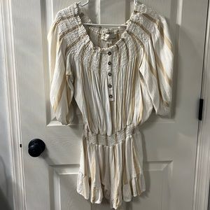 Off the shoulder striped romper- medium